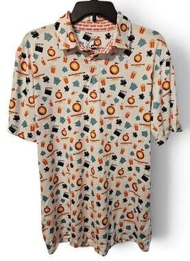 Proud 90 The Chairman's Cup Coca-Cola Movie Print Golf Polo Shirt